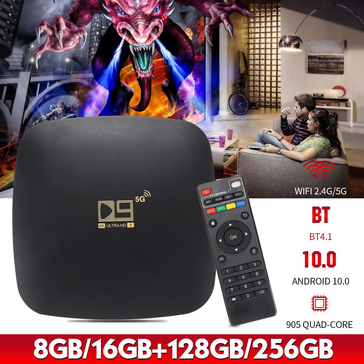 D9 ȵ̵ 10.0 TV ڽ, 16GB 256GB 8G 128G 2.4G 5G..